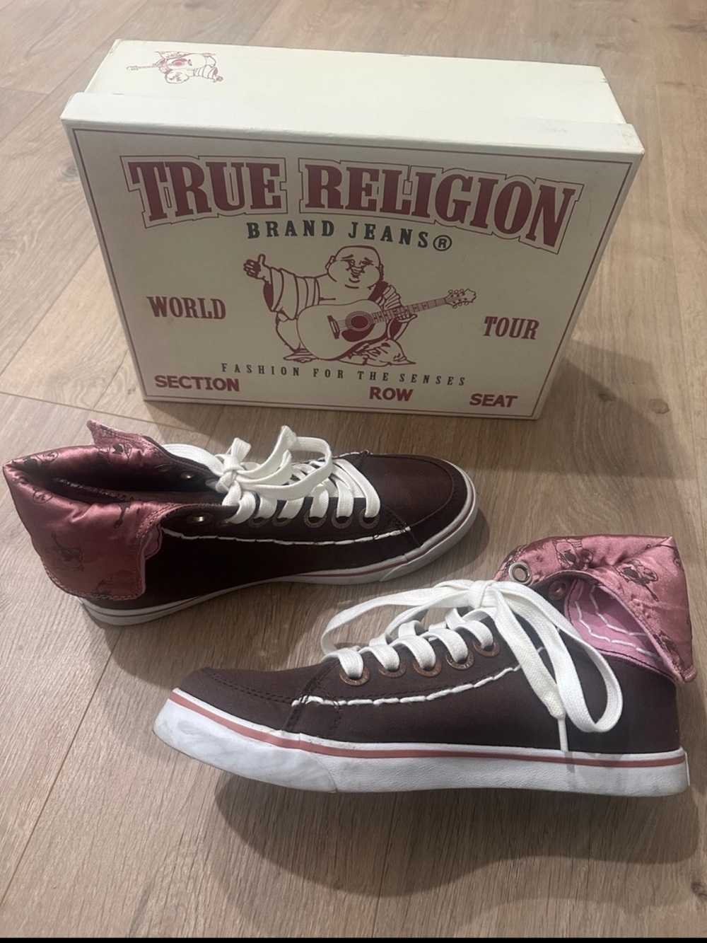 True Religion Pink Metallic High-Top Sneakers